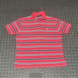 Ralph Lauren Red Striped polo-Men’s large